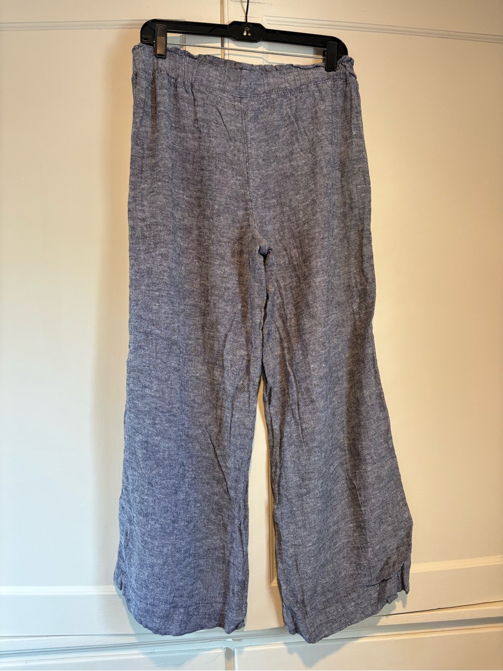 Time and Tru Blue Wide-Leg Elastic Waist Linen Blend Pants - Picture 2 of 5